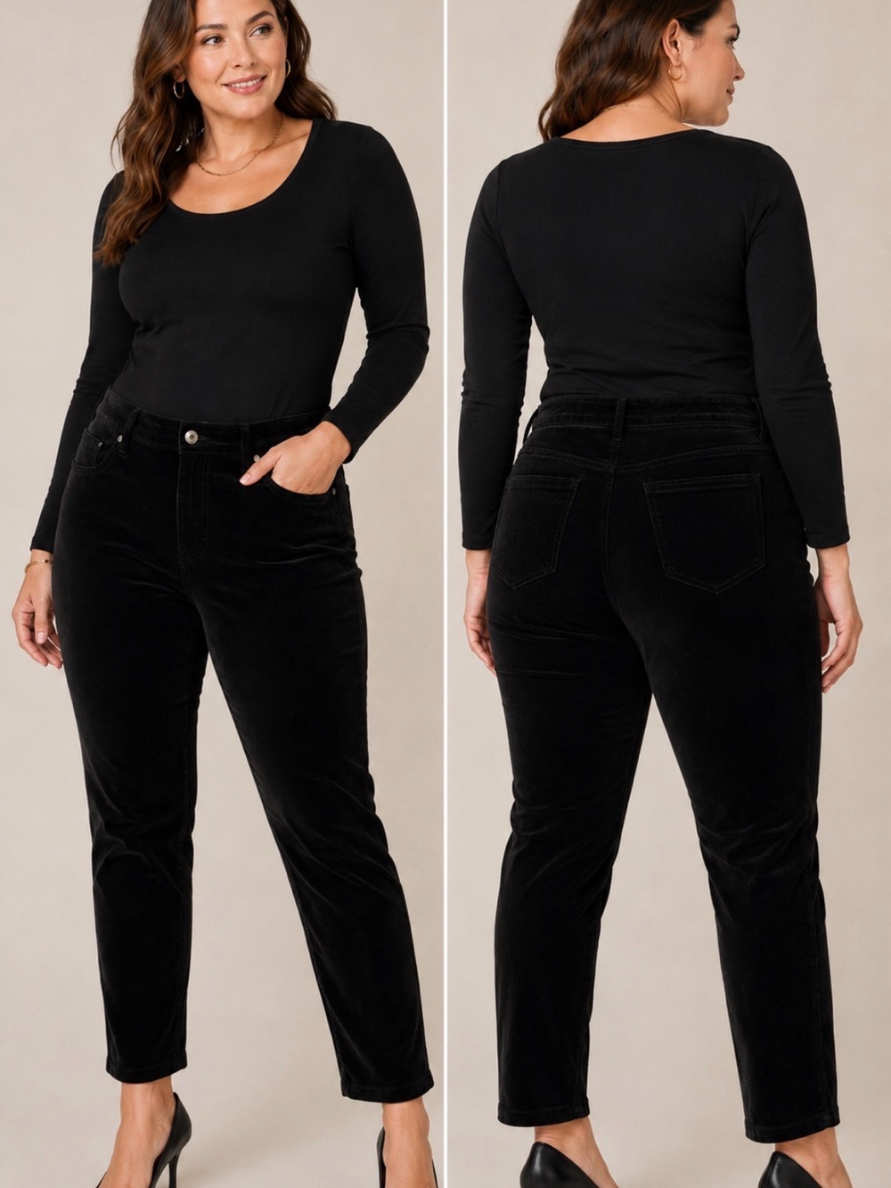 Democracy NWT Black Velvet Ab Solution Ankle Pants Size 16